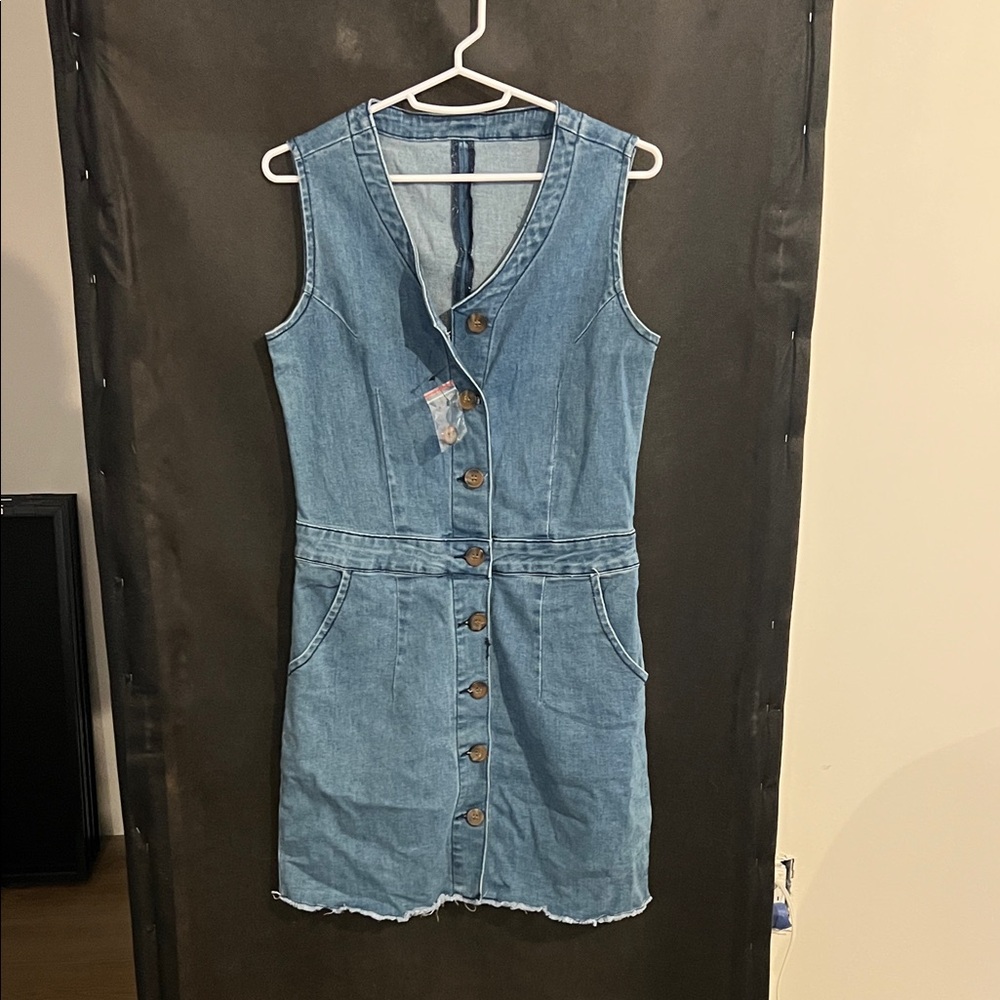 Source Unknown Blue Denim Mini Dress